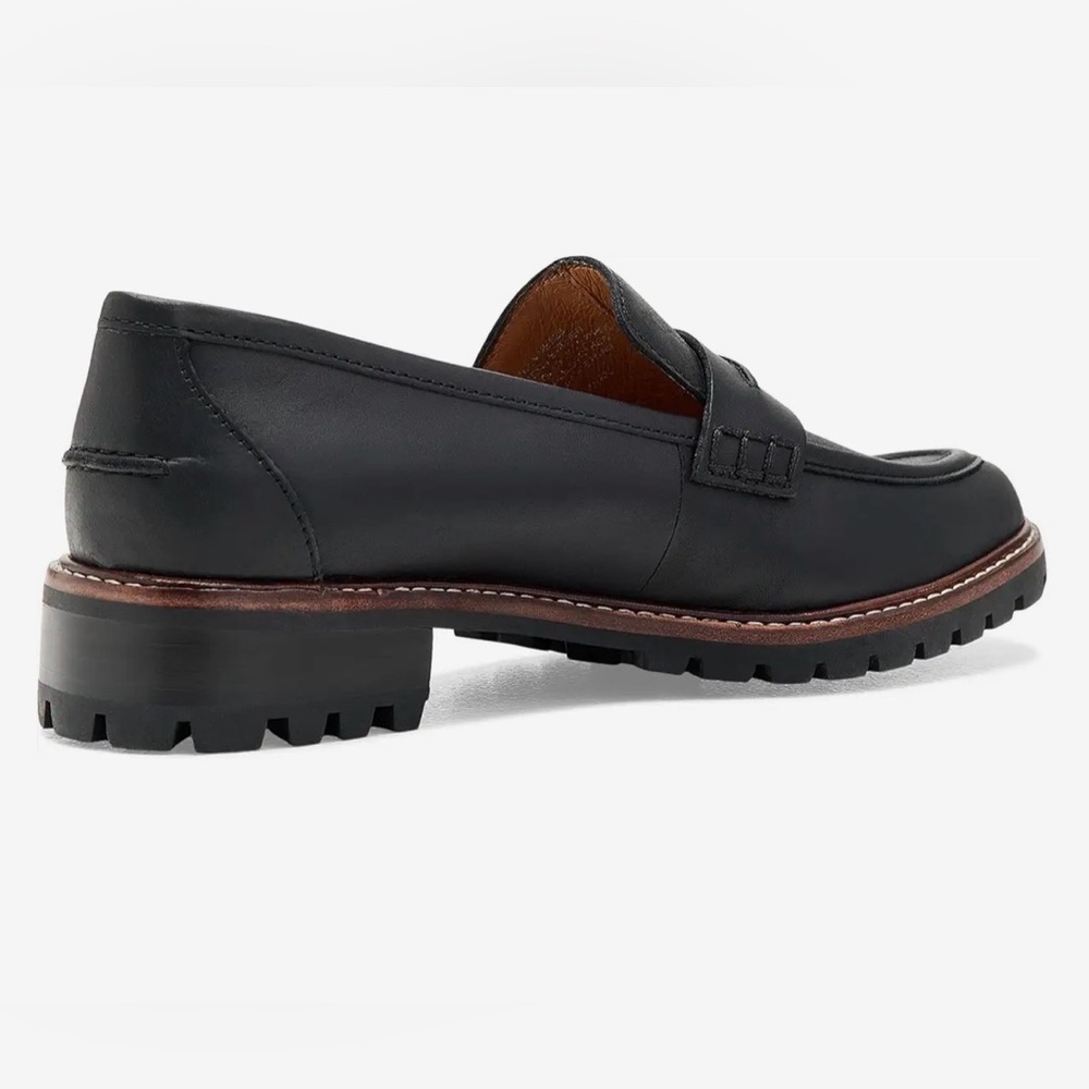 ***NEW**** Madewell Corinne Lugsole Penny Loafers in Black with Brown size 6 - Picture 3 of 10